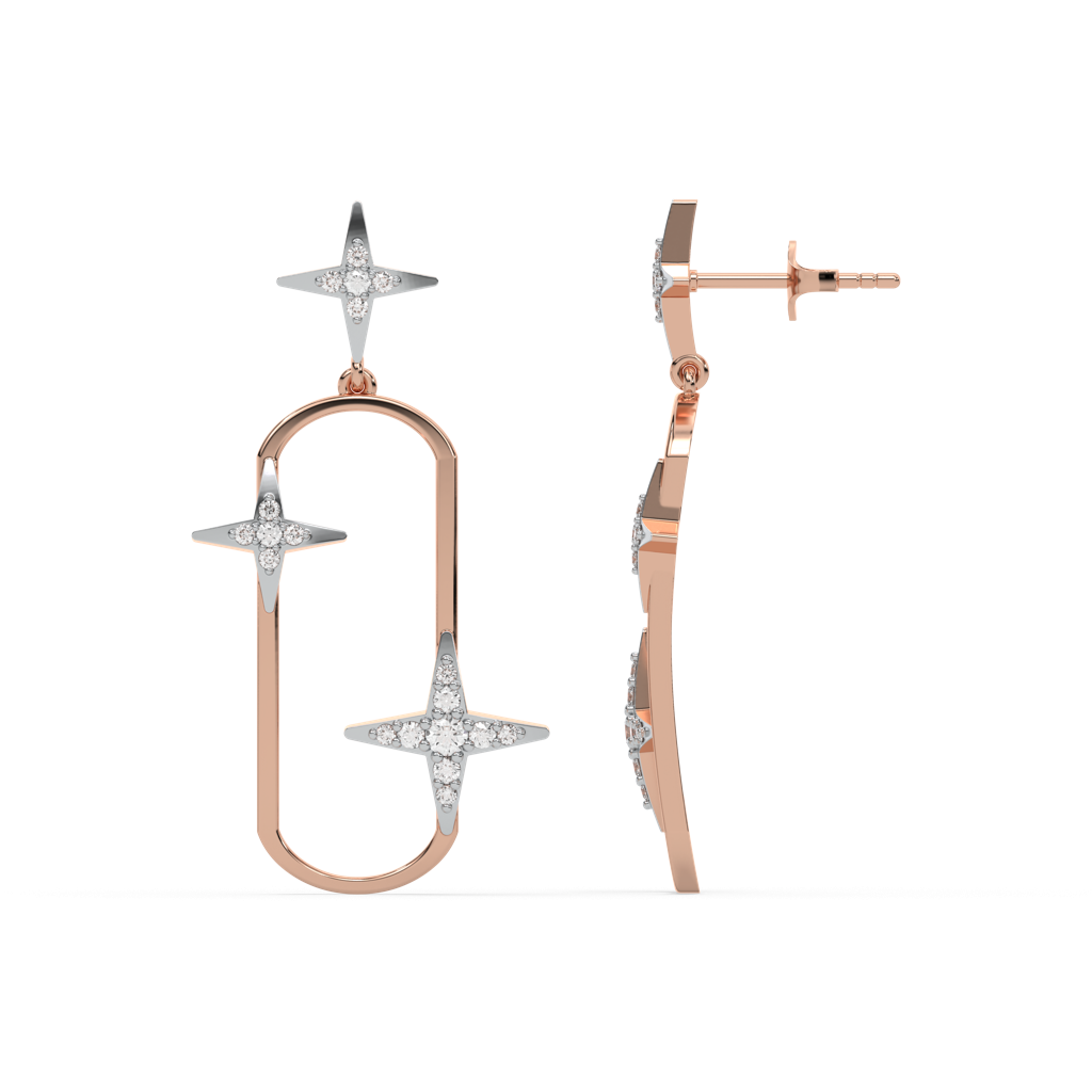 Shooting Star - Lab Diamond Drop Earrings : LLER0118