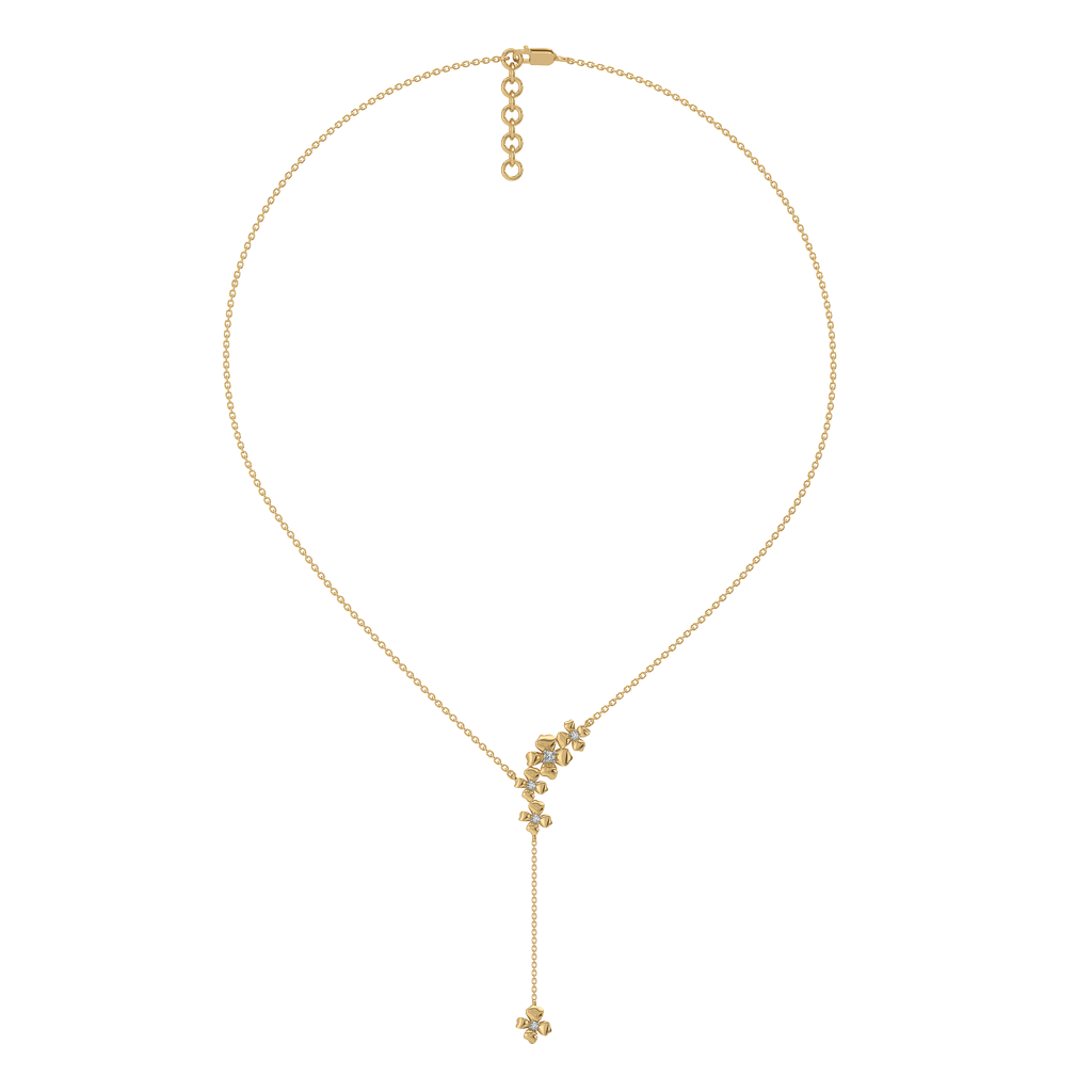 Petal Play - Lab Diamond Lariat Necklace : LLNK0101