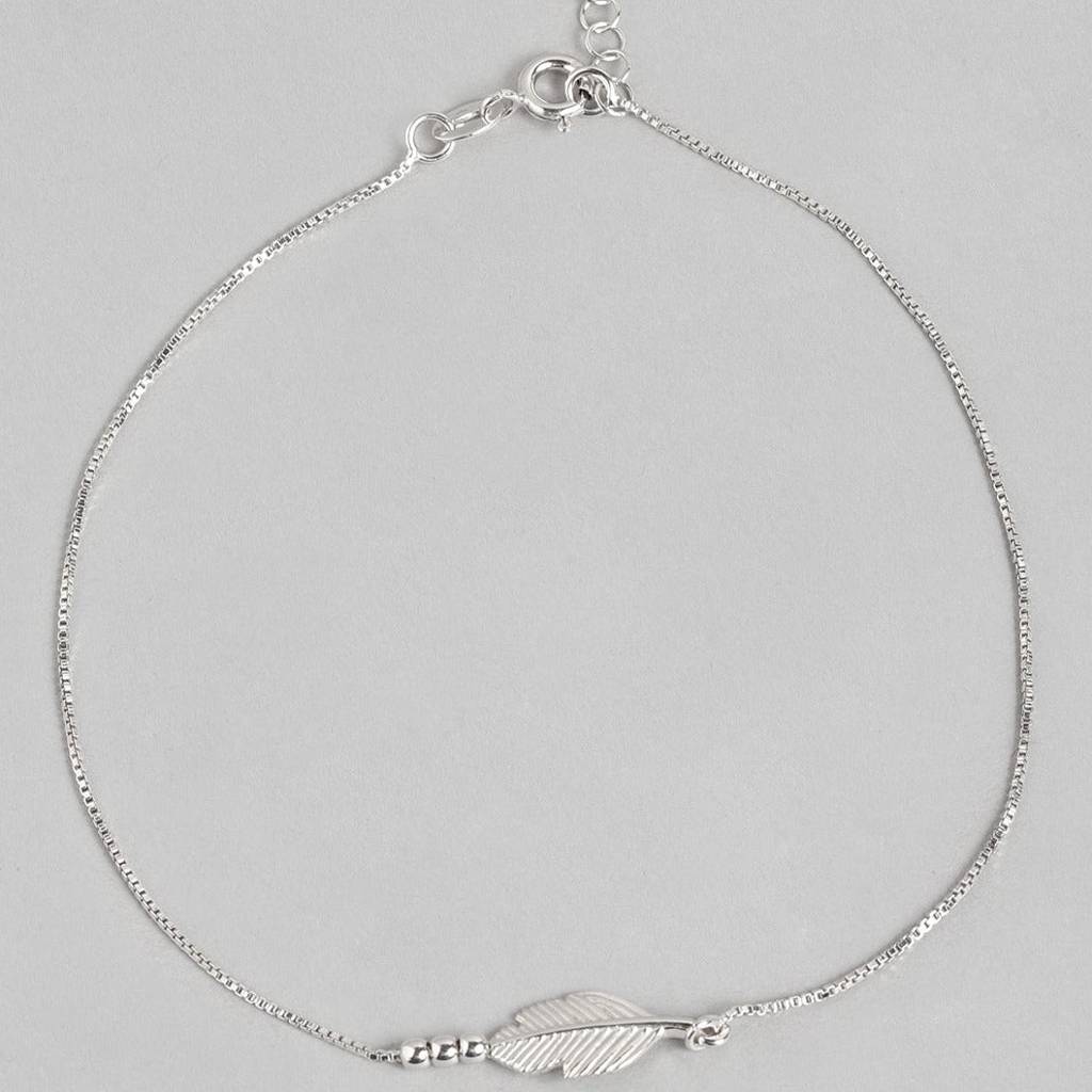 Leaf 925 Sterling Silver Anklet : ANK-60125-PAIR