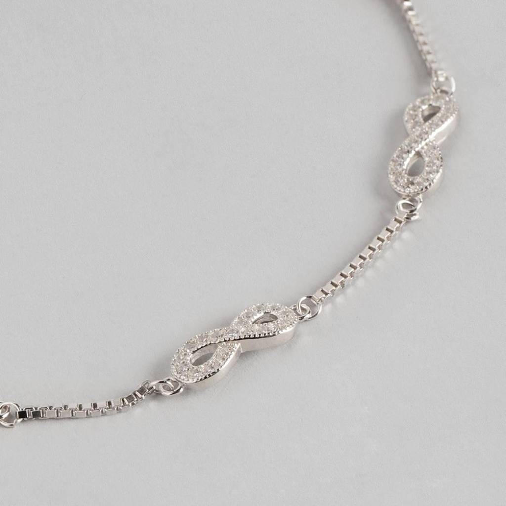 Classy Infinity 925 Sterling Silver Bracelet : BR-80049