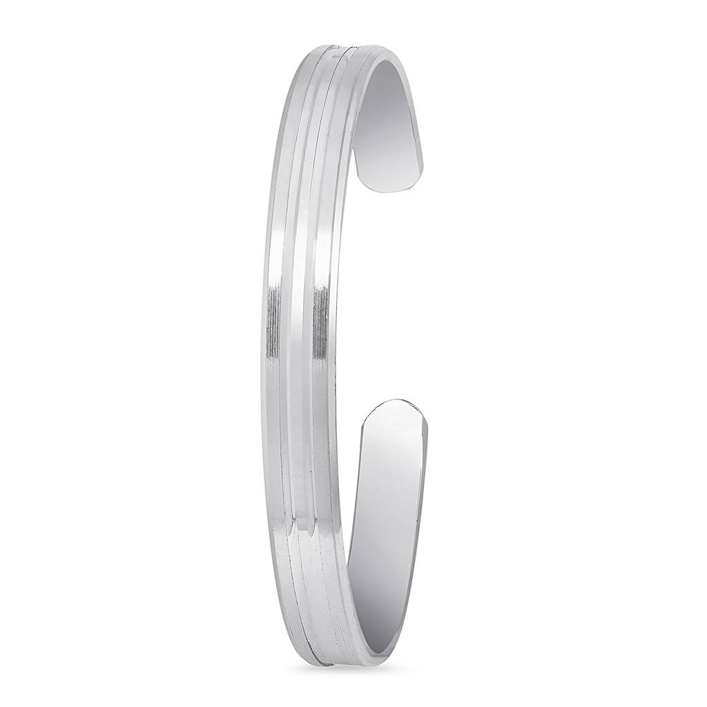 Modern Elegance Rhodium Plated 925 Sterling Silver Men'S Bracelet : BR-80375-R