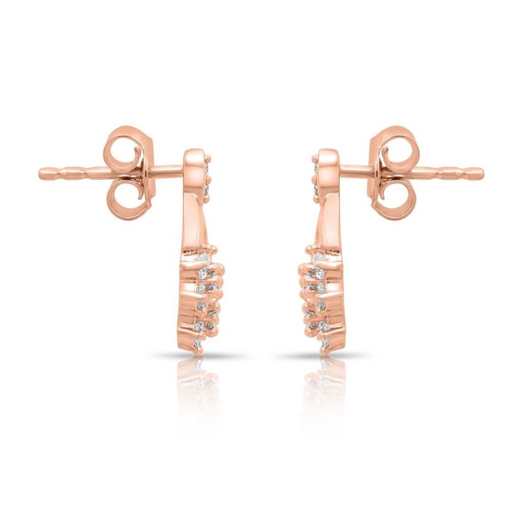 Fancy Rose Gold Plated 925 Sterling Silver Earrings : EAR-20827-RG