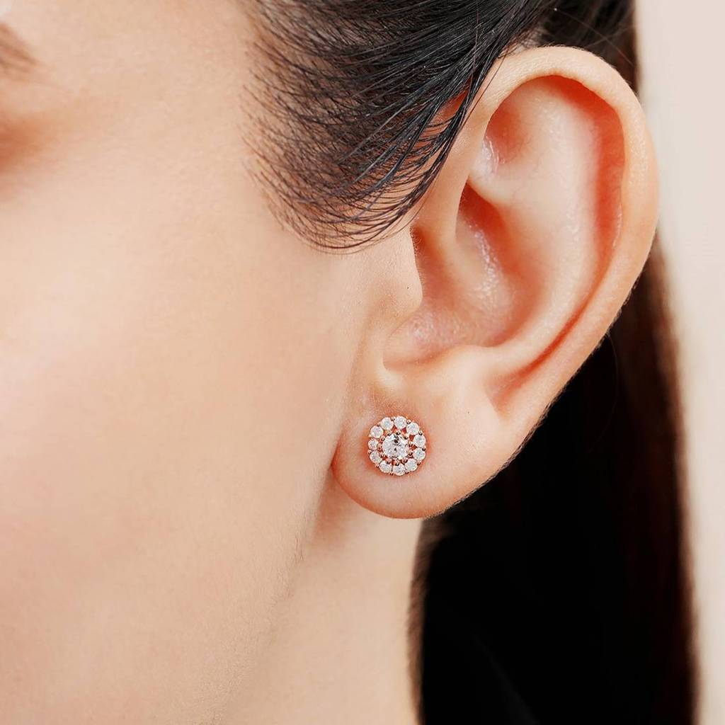 Blooming Beauty Rose Gold Plated 925 Sterling Silver Jewelry Set : NL-30334-RG