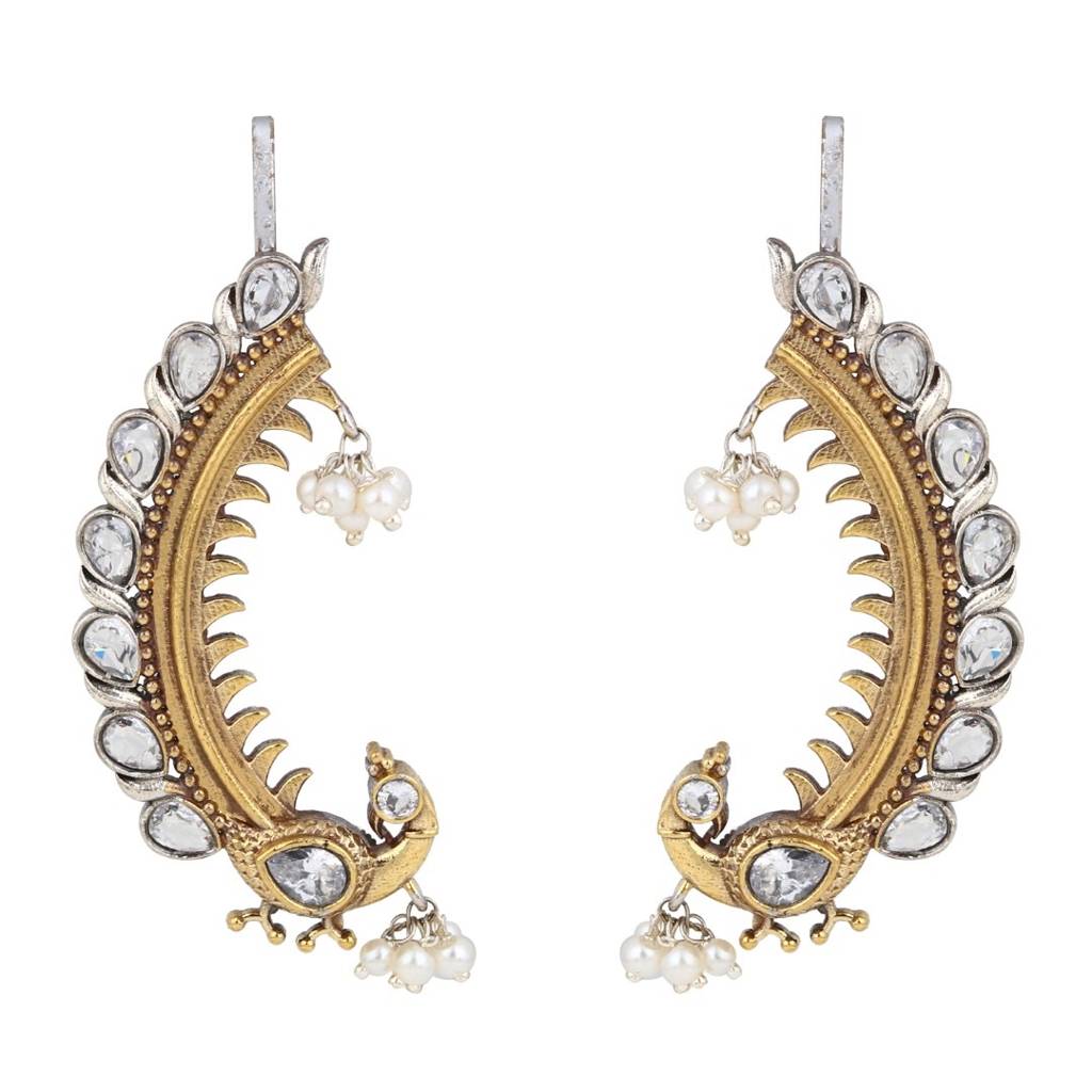 Peacock Crescent Earrings : S24ANER554GLD