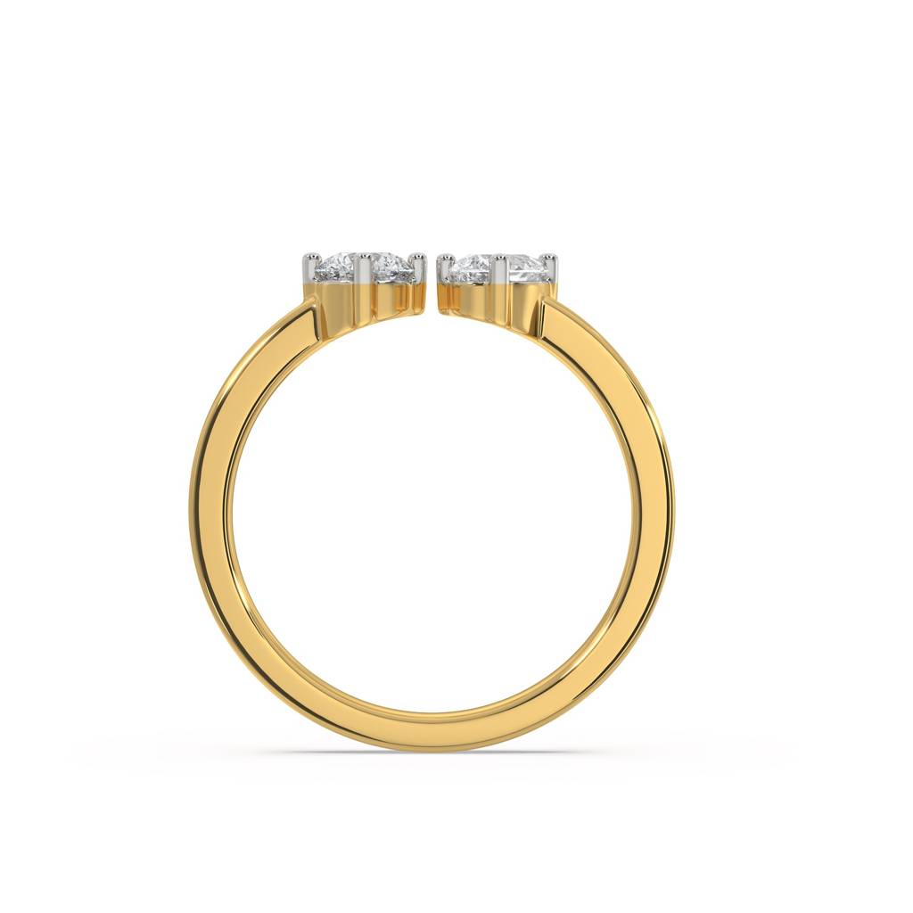 0.41Ct Lab Grown Diamond Ring In 18Kt Gold Vermeil : LLRG0112