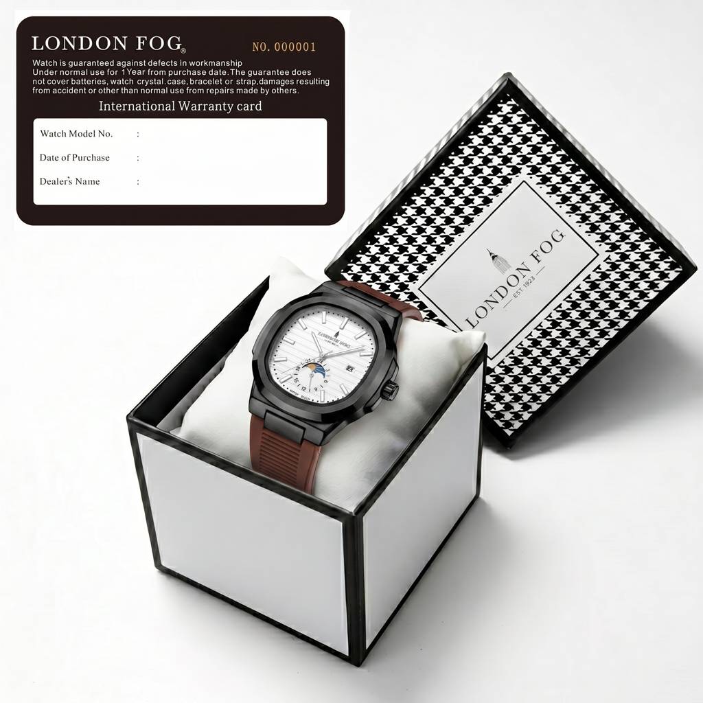 Greenwich Collection Analog Quartz Watch For Men With Textured Cushion-Shaped Dial, Date Display, 24-Hour Day-Ni : LFM10018-03