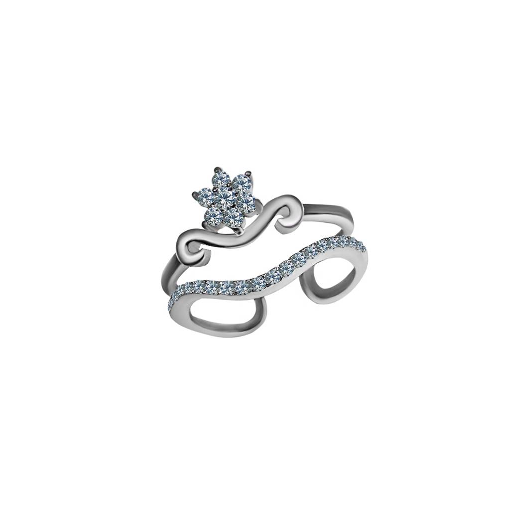 925 Silver Two Layer Queen Crown Ring : IS-RG-PL-1043
