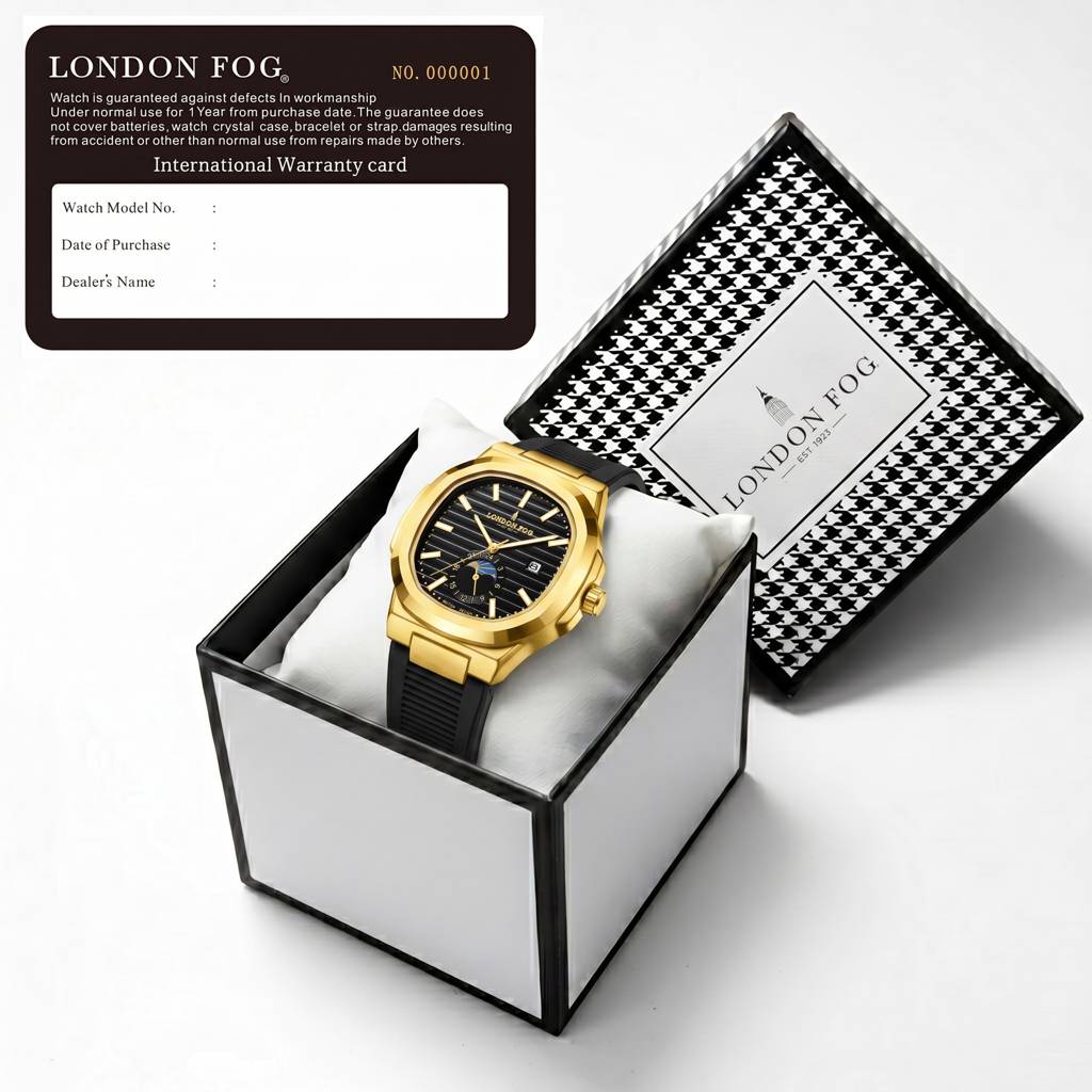 Greenwich Collection Analog Quartz Watch For Men With Textured Cushion-Shaped Dial, Date Display, 24-Hour Day-Ni : LFM10018-02