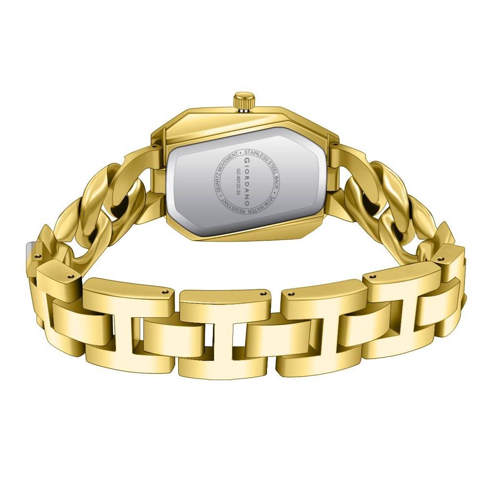 Giordano Stylish Analog Watch For Women Â Hexagon Dial, Trendy Chain Link Stainless Steel Strap, Elegant Dress : GZ-60122-33