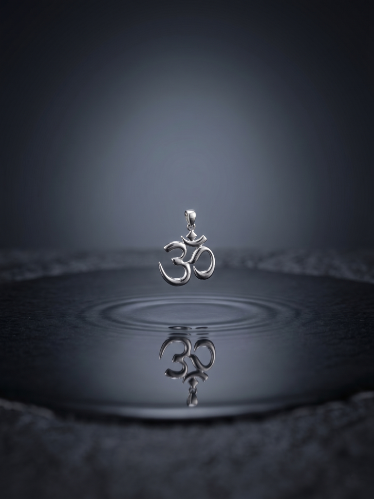 925 Sterling Silver Religious Om Pendant : STP184-15