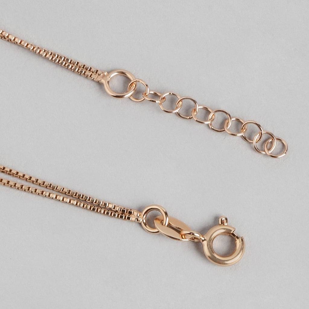 Graceful Foliage Rose Gold-Plated 925 Sterling Silver Leaf Anklet : ANK-60252-PAIR-RG