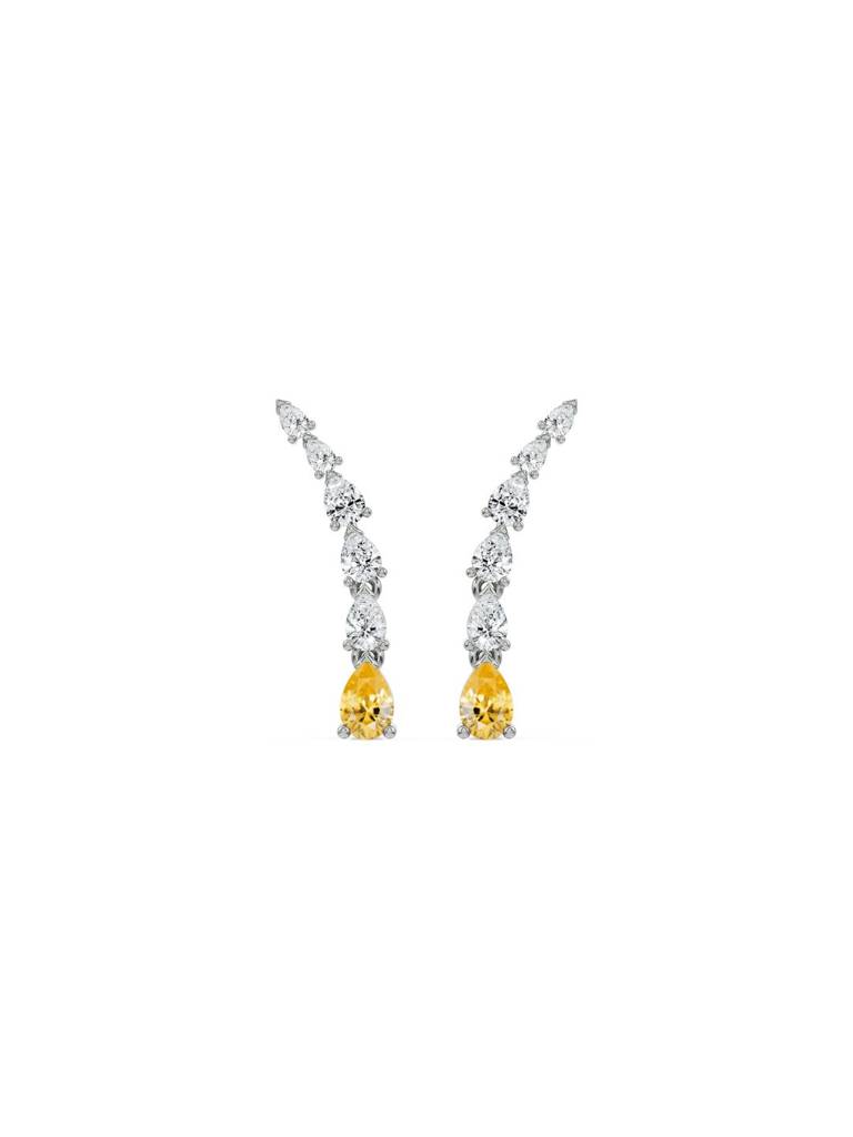 Pear Cut Diamond Ear Climbers : E979