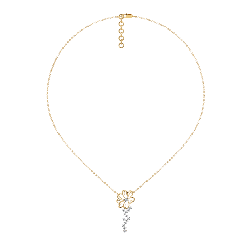 Flora Dewdrops - Lab Diamond Necklace : LLNK0102