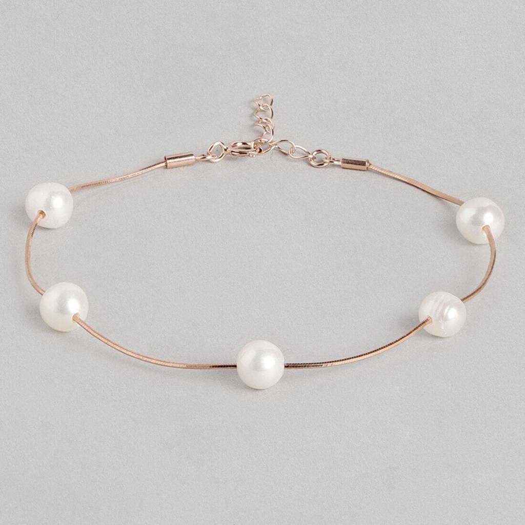 Divine Pearl Rose Gold 925 Silver Bracelet : BR-80059