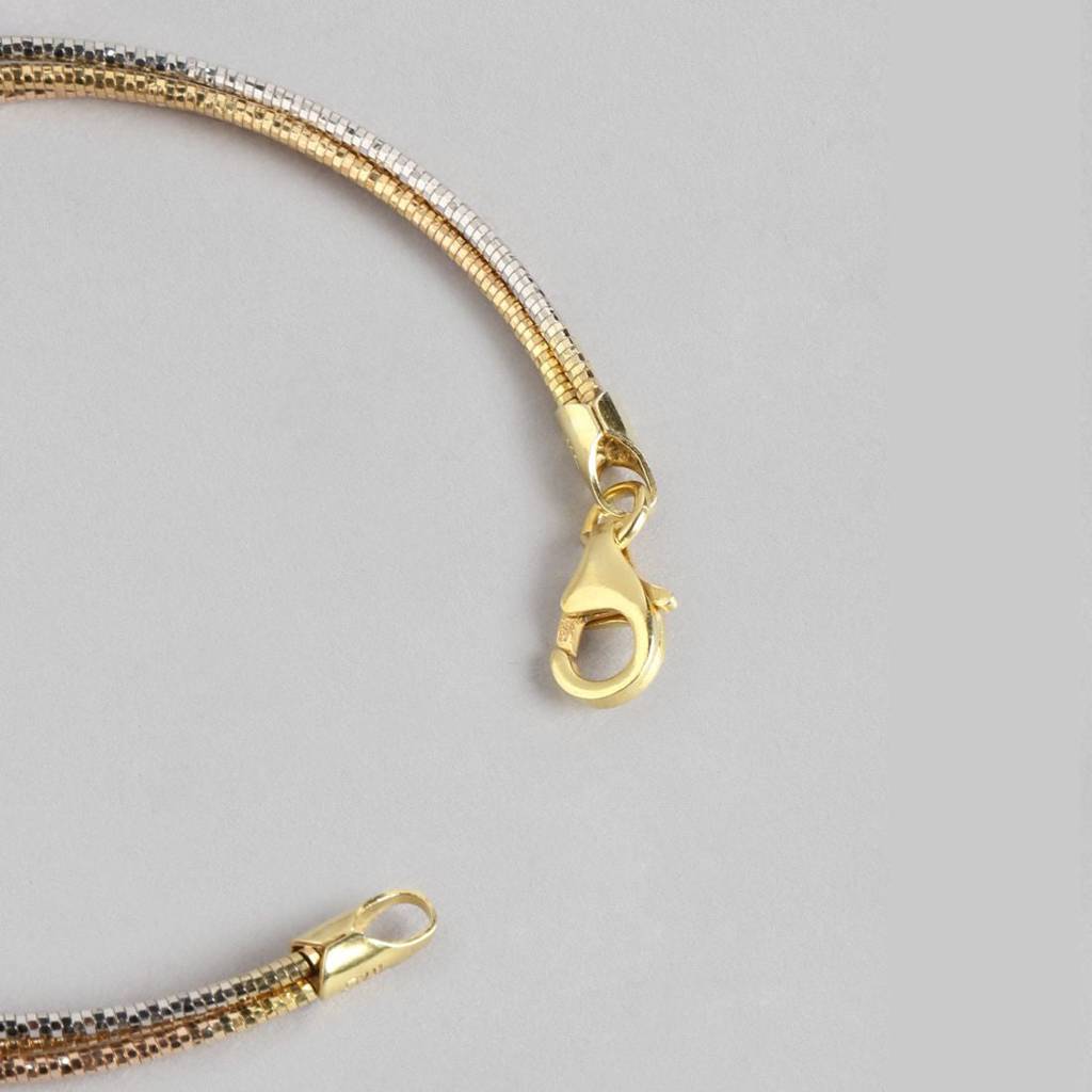 Eternal Harmony Triple-Tone Layered Chain 925 Sterling Silver Bracelet : BR-80249-RGRG