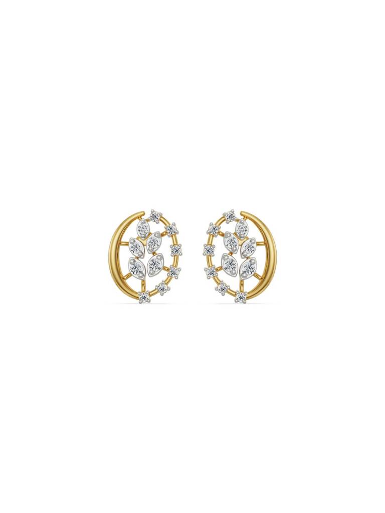 Leafy Diamond Studs : E978