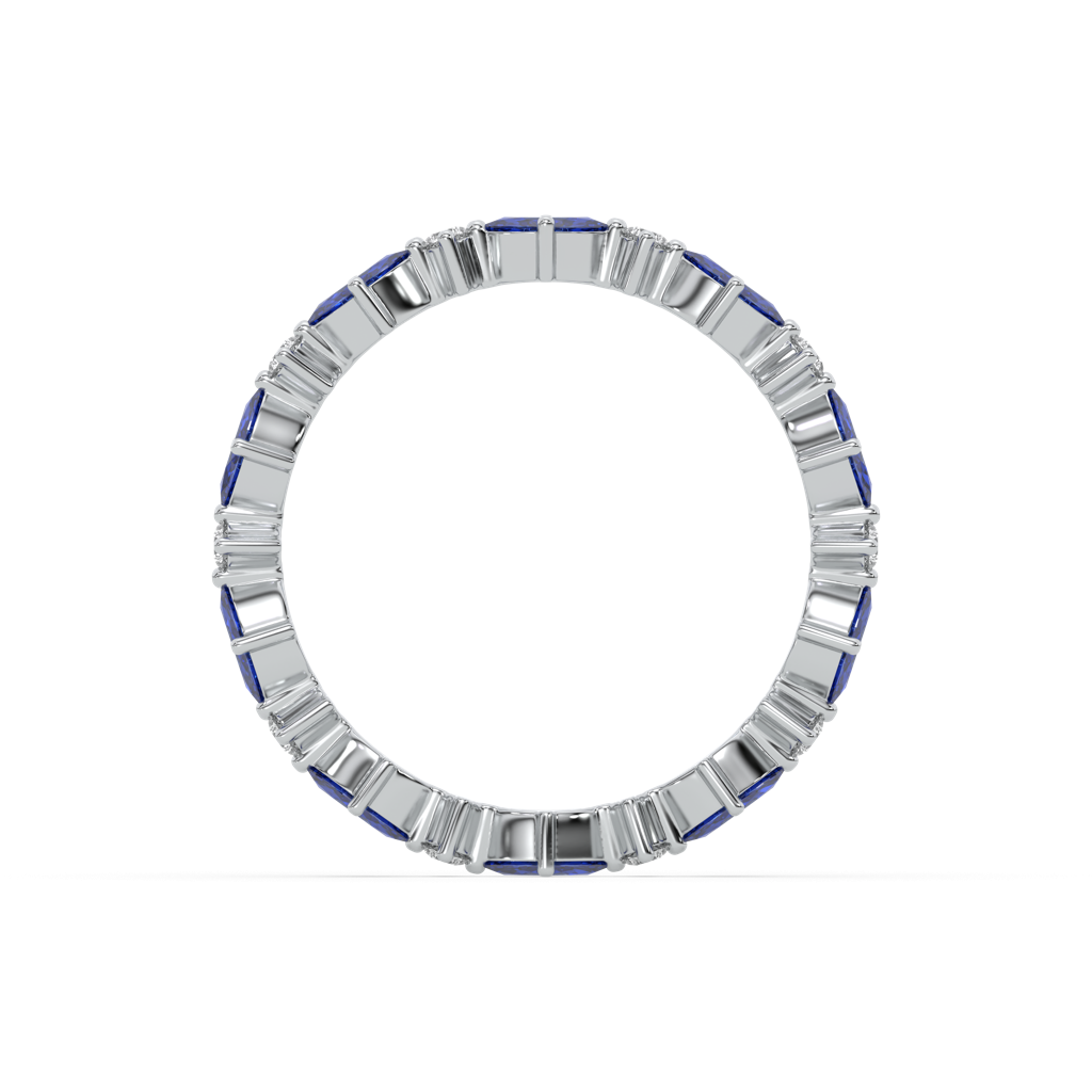 Blue Sapphire - Lab Diamond Eternity Ring : LLRG0123