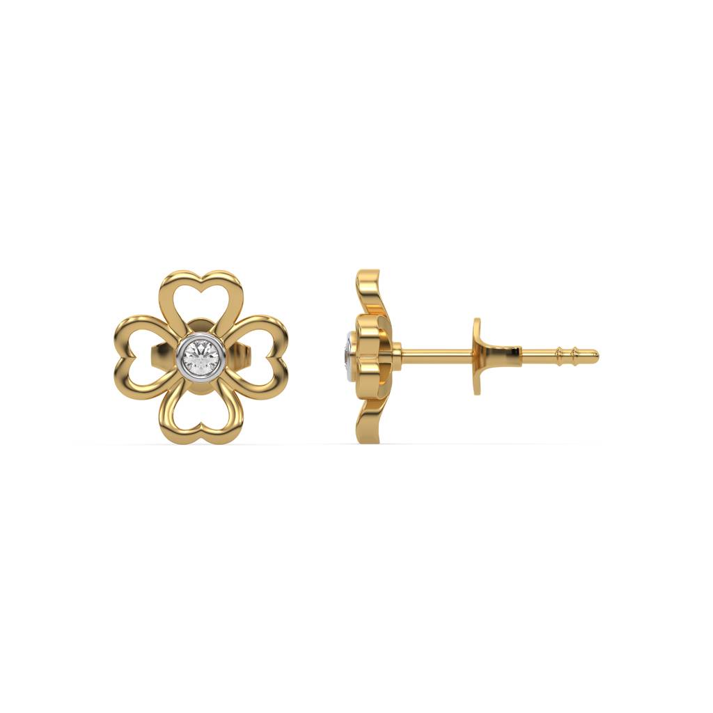 0.07Ct Lab Grown Diamond Earring In 18Kt Gold Vermeil : LLER0142