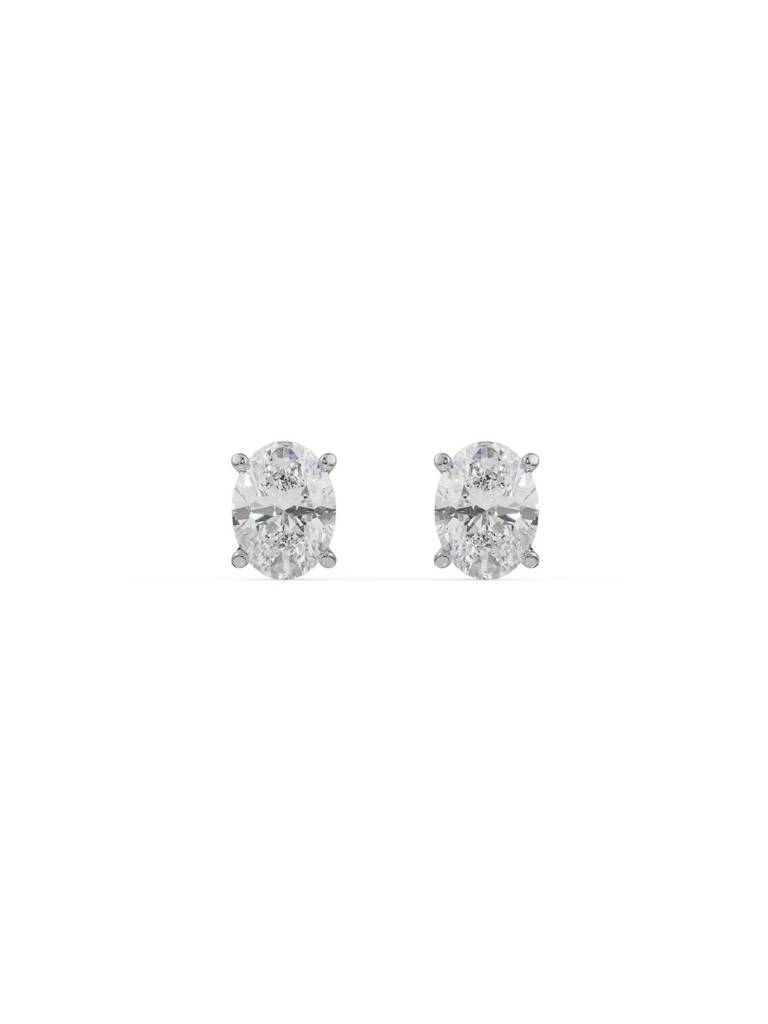 2 Ct Oval Solitaire Lab Grown Diamond Studs : E1061