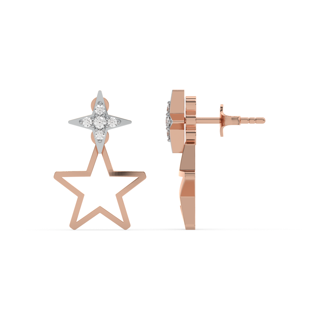 Galaxy Charm Ear Jacket - Lab Diamond Earrings : LLER0120