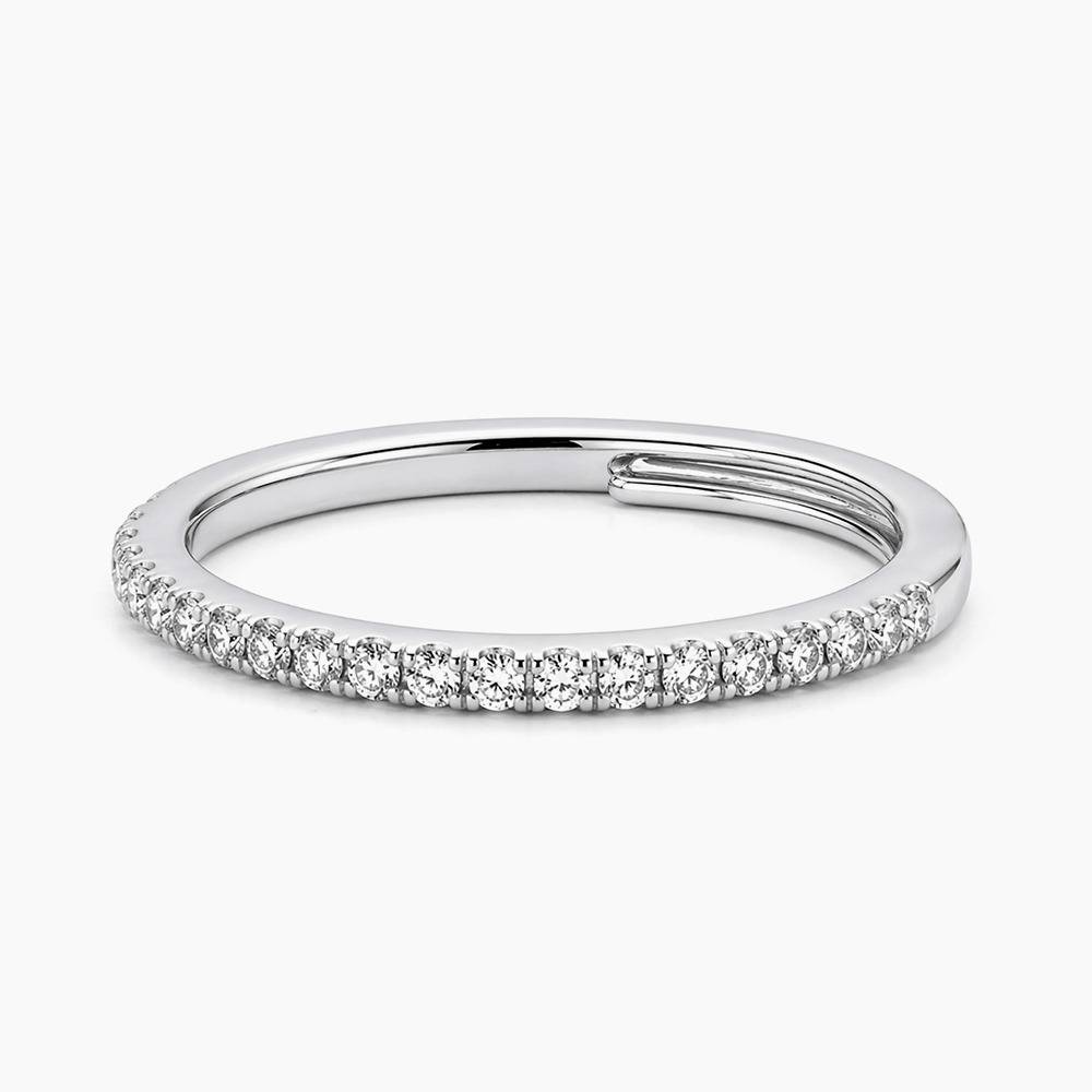 Classic Slim Pavé Stacking Band (925 Silver) : SR006
