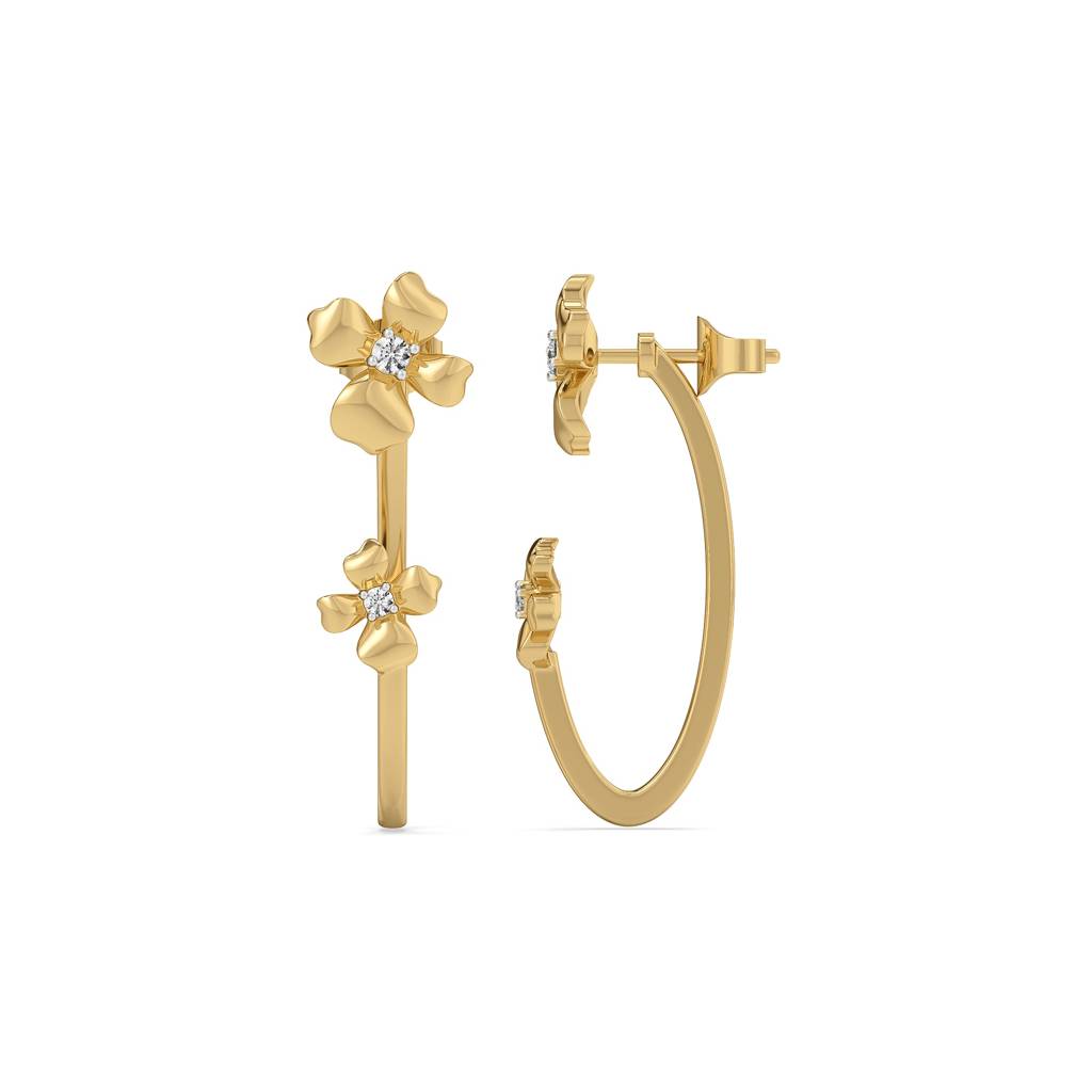 0.14Ct Lab Grown Diamond Earring In 18Kt Gold Vermeil : LLER0103