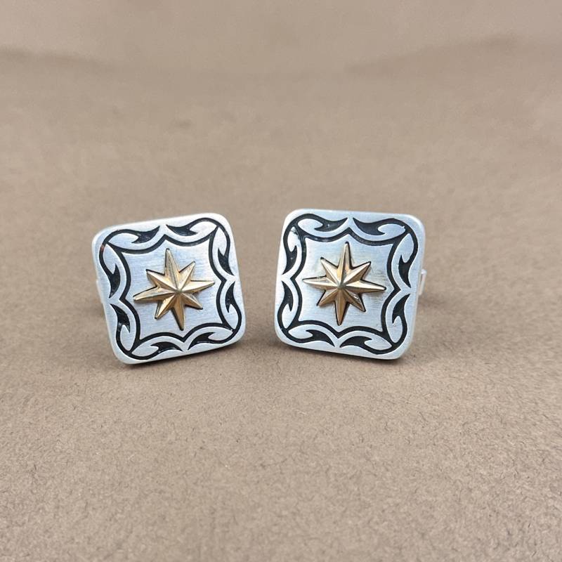 925 Pure Silver Men'S Square Carved Cufflinks | Silver Cuff Link : CUF1002