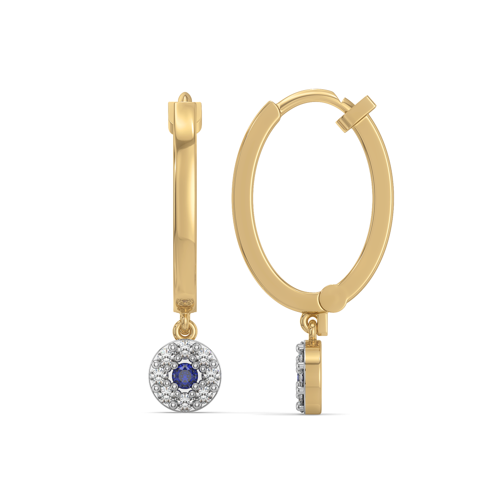 Evil Eye Huggies - Lab Diamond Earrings : LLER0110