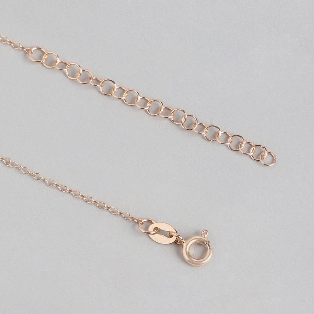 Rosy Devotion Cz-Heart 925 Sterling Silver Pendant With Chain : PEN-30107_C-RG