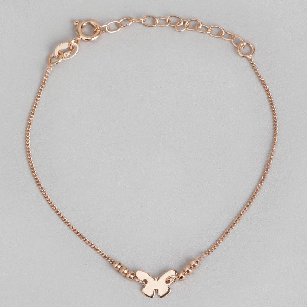 Fluttering Elegance Rose Gold-Plated 925 Sterling Silver Bracelet : BR-80233-RG