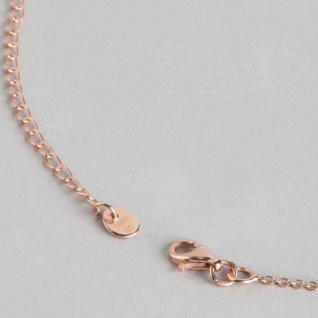 Blushing Vows Rose Gold-Plated 925 Sterling Silver Cz Mangalsutra : MGS-10042-RG