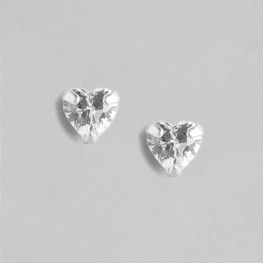 アクセサリー HEART SILVER EARRINGS Tiny Heart Solitaire 925 Silver Earrings | Tiny Heart