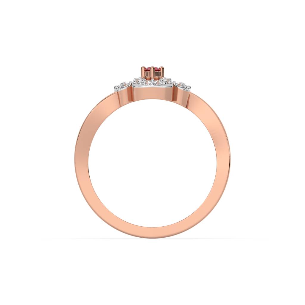0.17Ct Lab Grown Diamond Ring In 18Kt Rose Gold Vermeil : LLRG0128