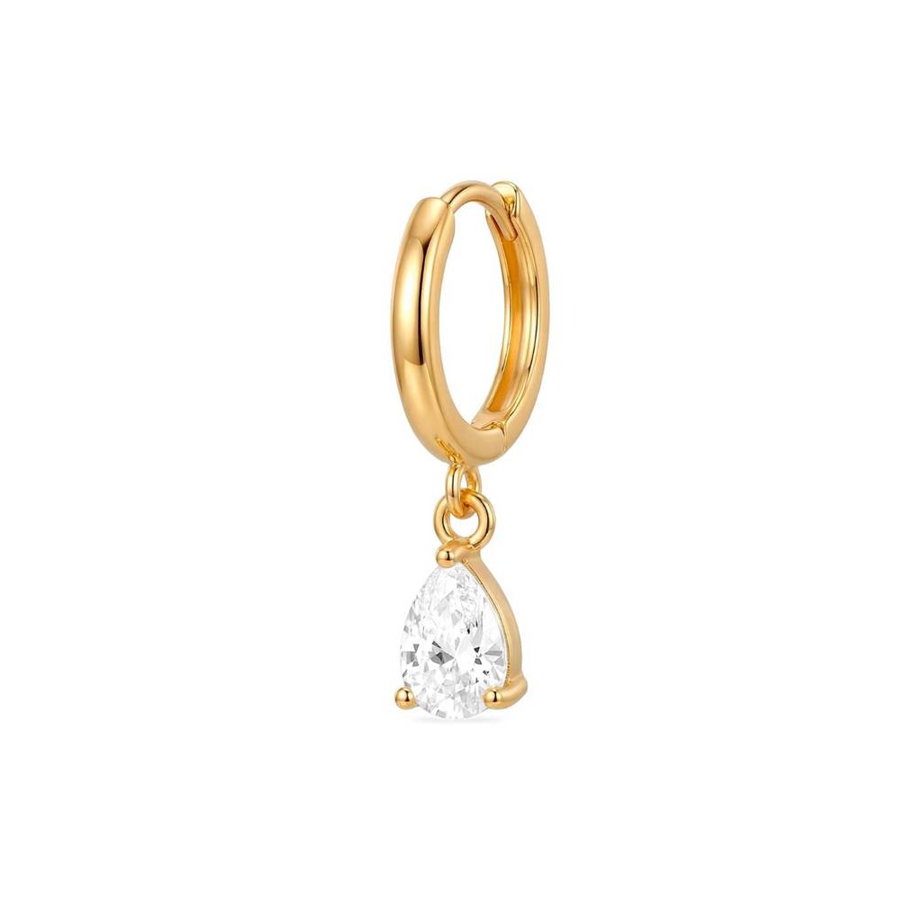 Dewdrop Glow Gold Plated 925 Silver Earrings : EAR-21002-G