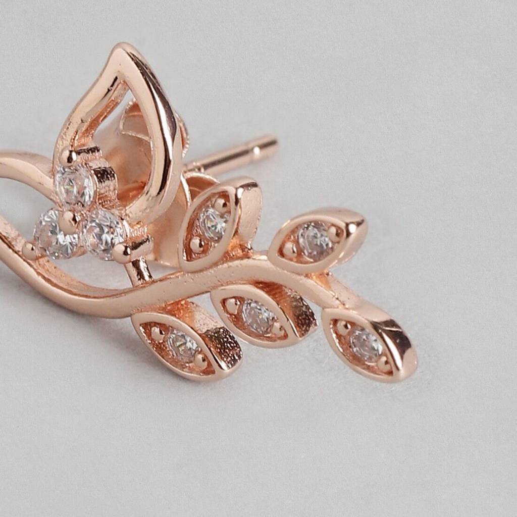 Greek Goddess 925 Silver Jewellery Set In Rose Gold Platring : EAR-20074