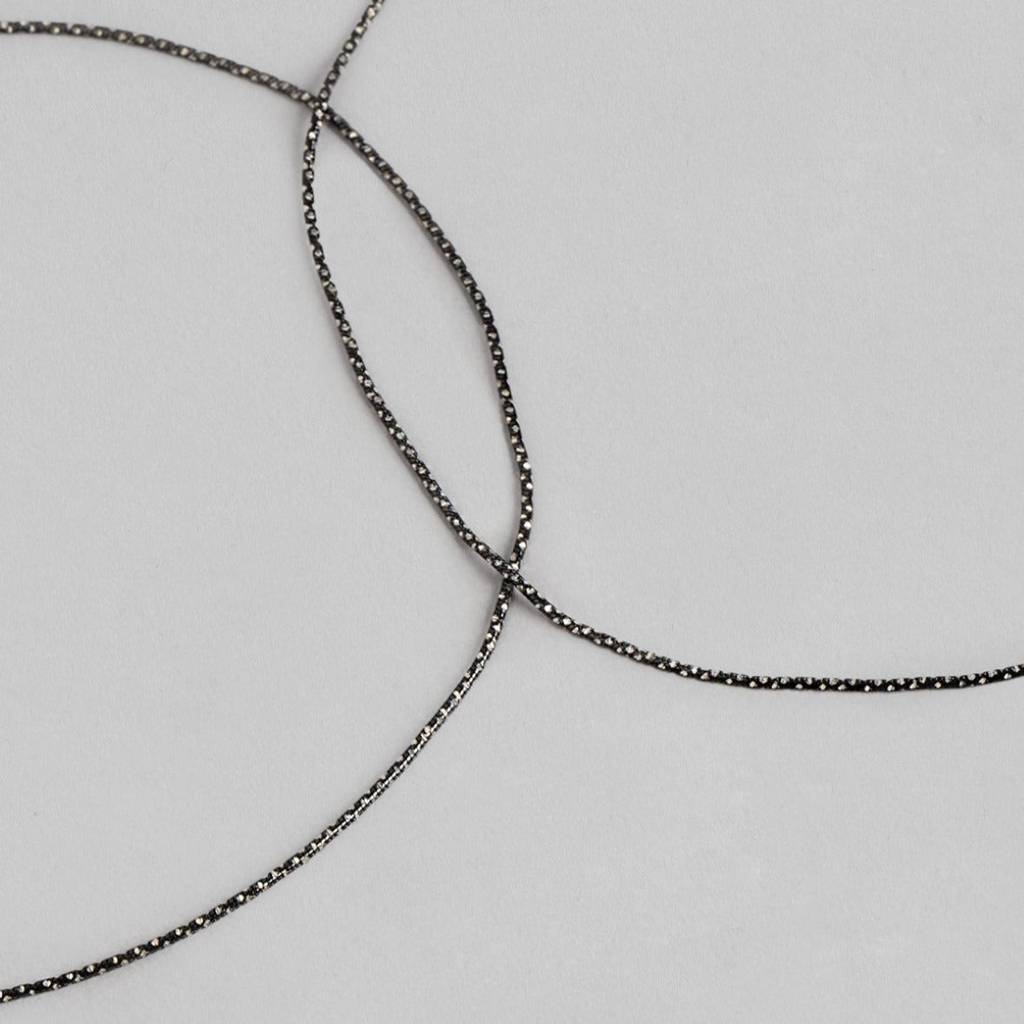Luminous Links Rhodium-Plated 925 Sterling Silver Beads Chain Anklet : ANK-60337-PAIR-R