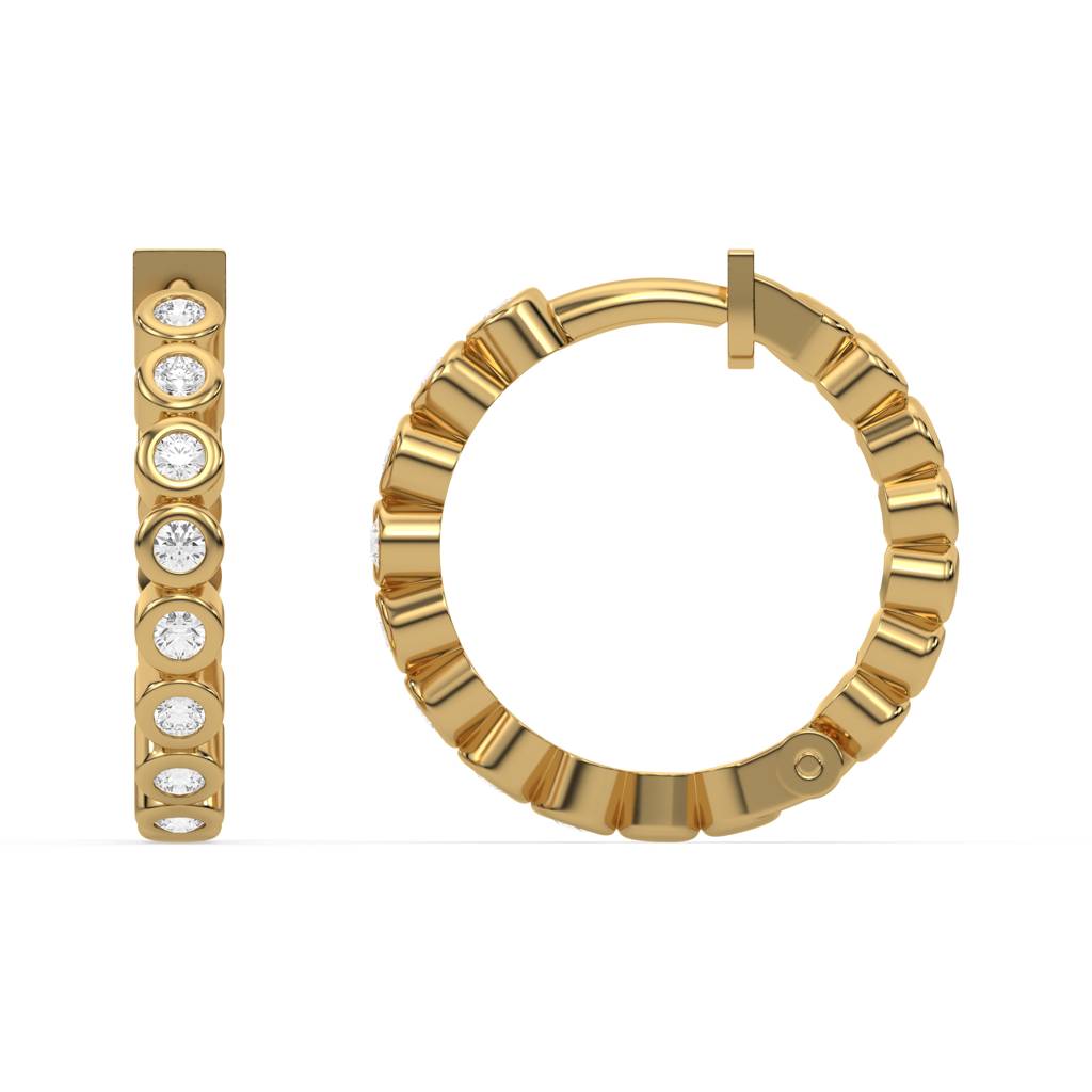 0.35Ct Lab Grown Diamond Earring In 18Kt Gold Vermeil : LLER0096