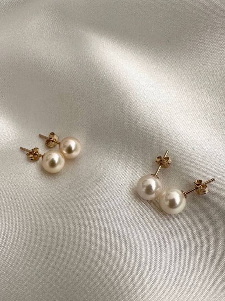 18K Gold Pearl Stud Earrings – 5Mm Everyday Minimal Luxe : S925E764SPS