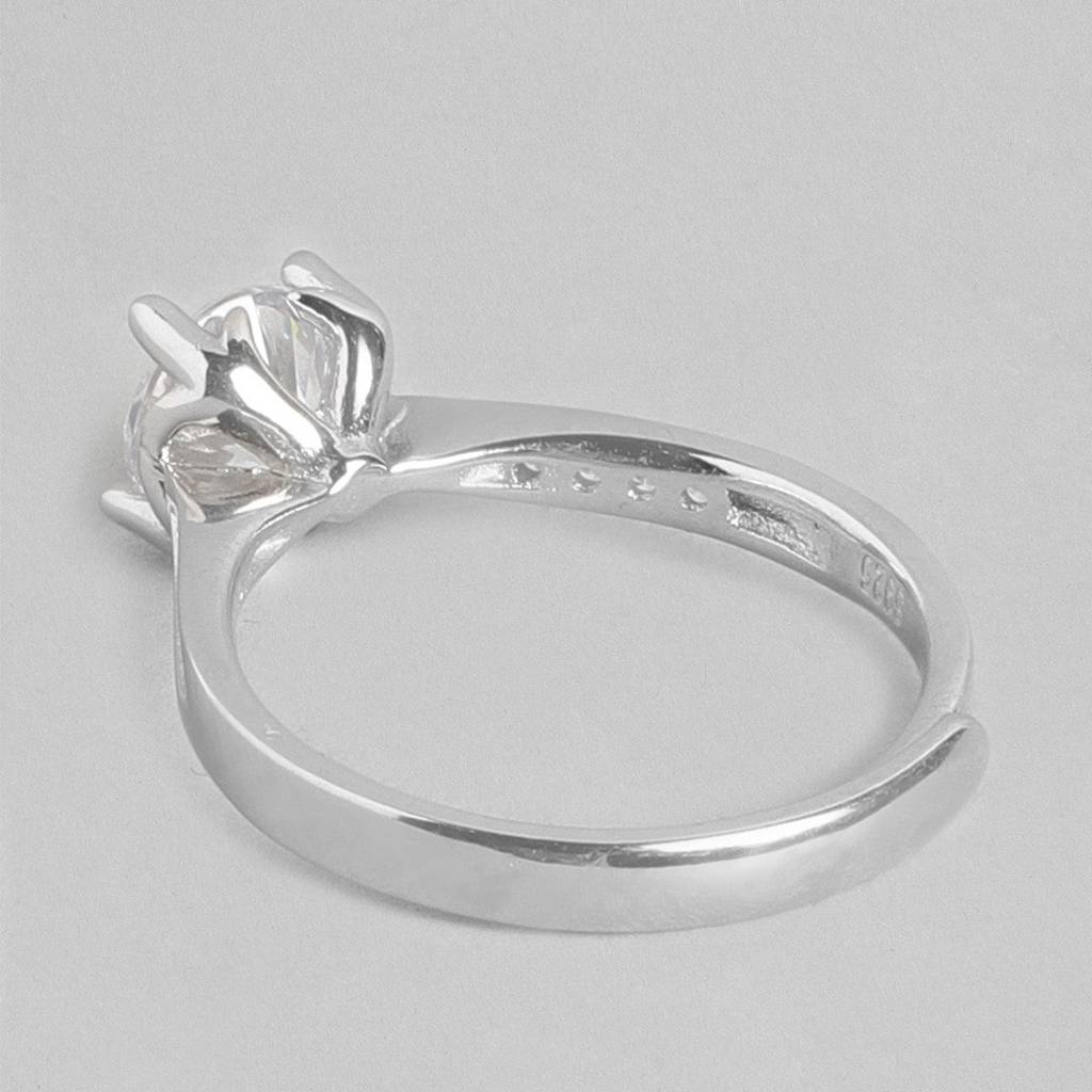 Sweetheart Solitaire 925 Silver Ring (Adjustable) : RNG-40041