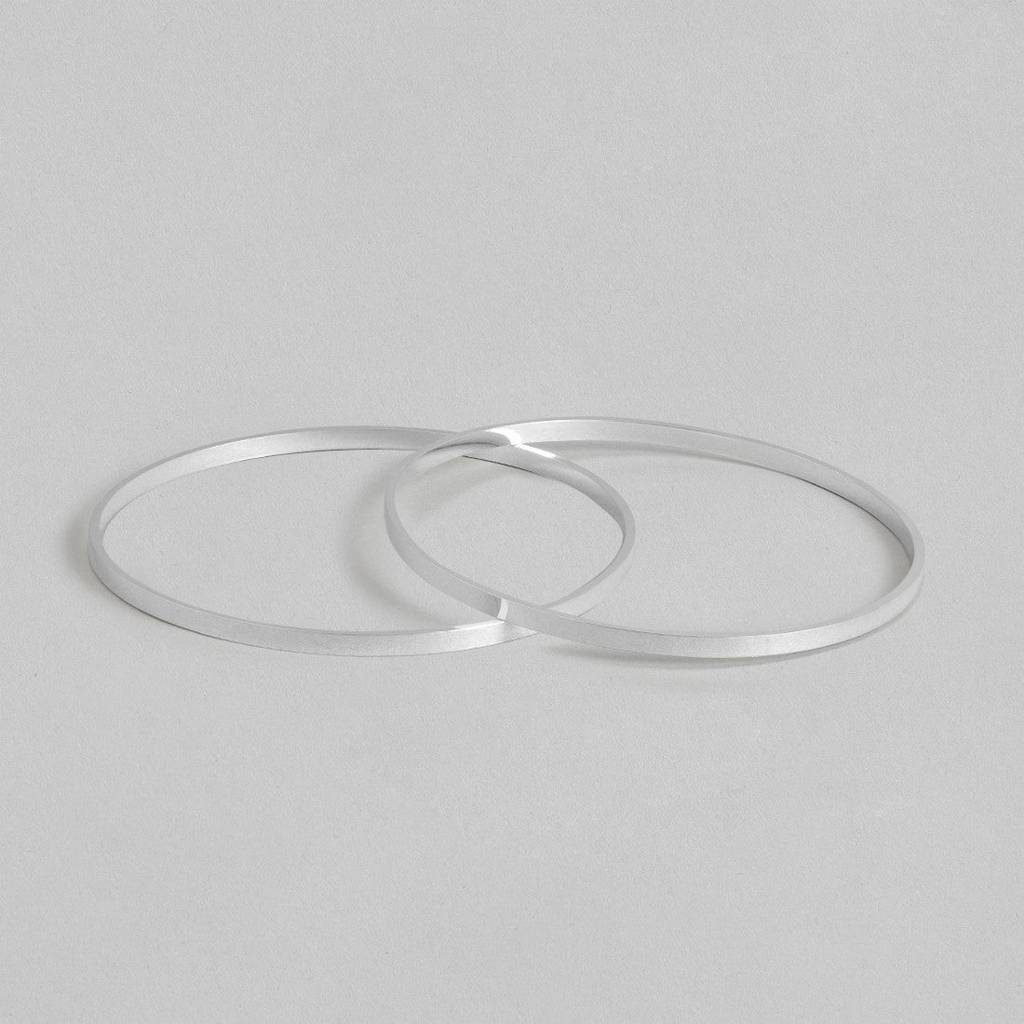 Sleek 925 Sterling Silver Bangles : BA-90003-PAIR-2-6