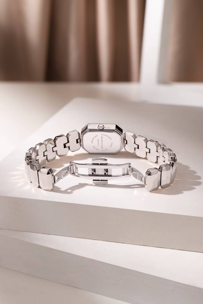 Giordano Stylish Analog Watch For Women With Octagonal Dial, Crystal Hour Markers And Bracelet Style Strap : GZ-60103-11