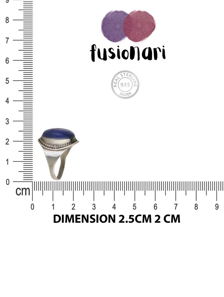 925 Sterling Silver Lapis Ring For Women | Gemstone Ring | Handmade Silver Jewelry | Elegant Daily Wear Gift : FU-1313