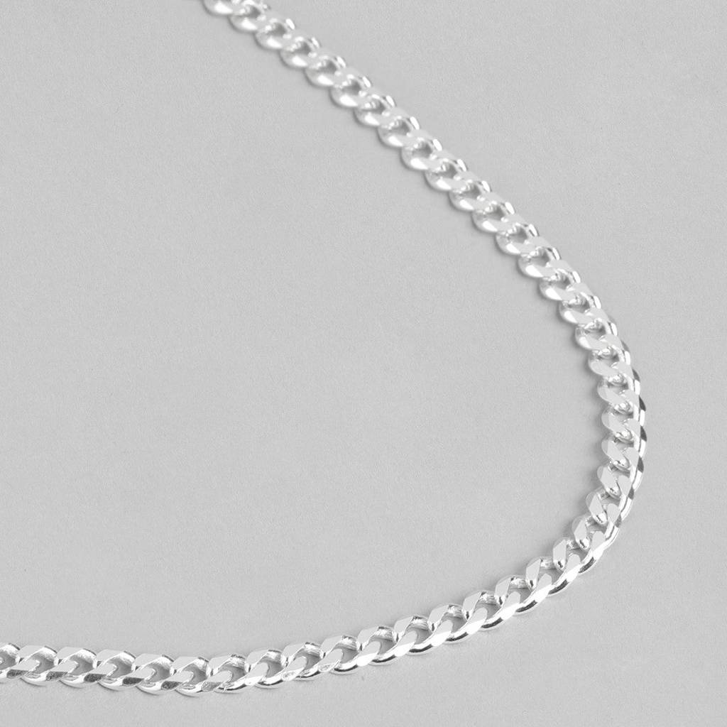 The Classic Silver-Plated Linkage 925 Sterling Silver Chain For Him 24 Inches : CH-10048-S-24-INCH