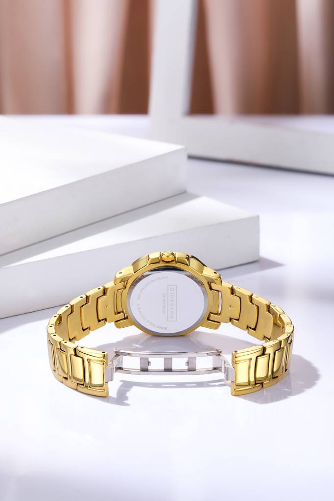 Giordano Analog Dress Watch For Women With Square Dial, Crystal-Accented Bezel And Stainless Steel Strap : GZ-60109-22