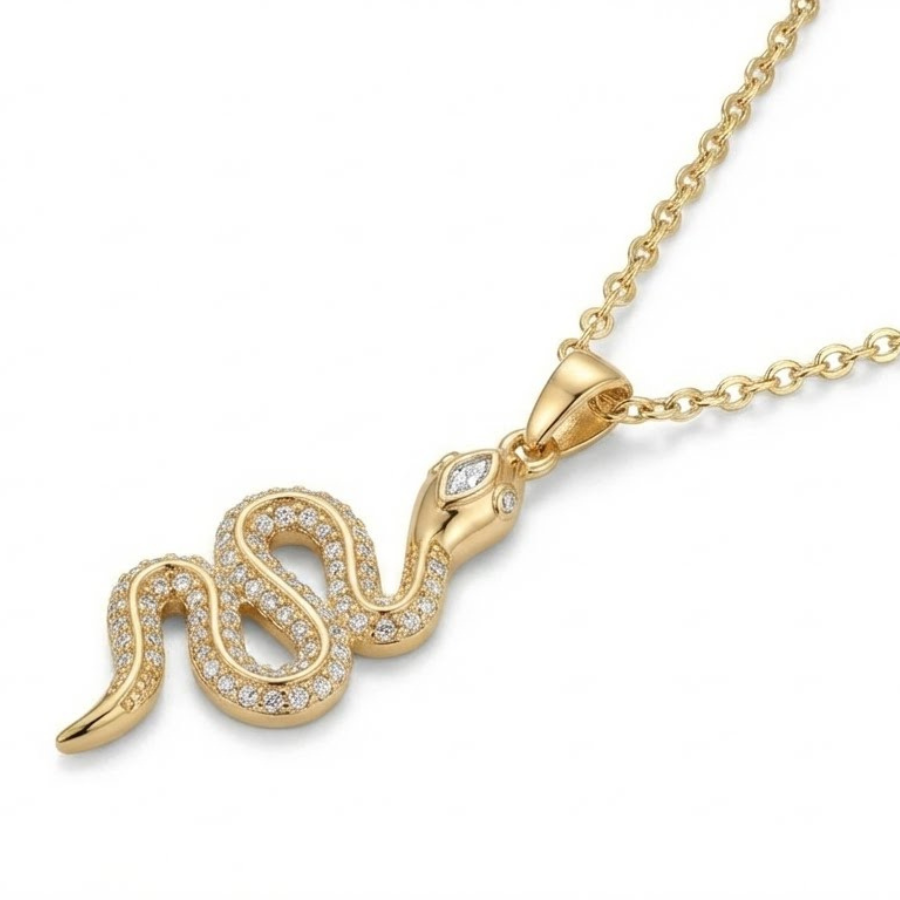 Single Snake Necklace For Women | Minimal Bar Style Pendant Jewellery : 1101178590