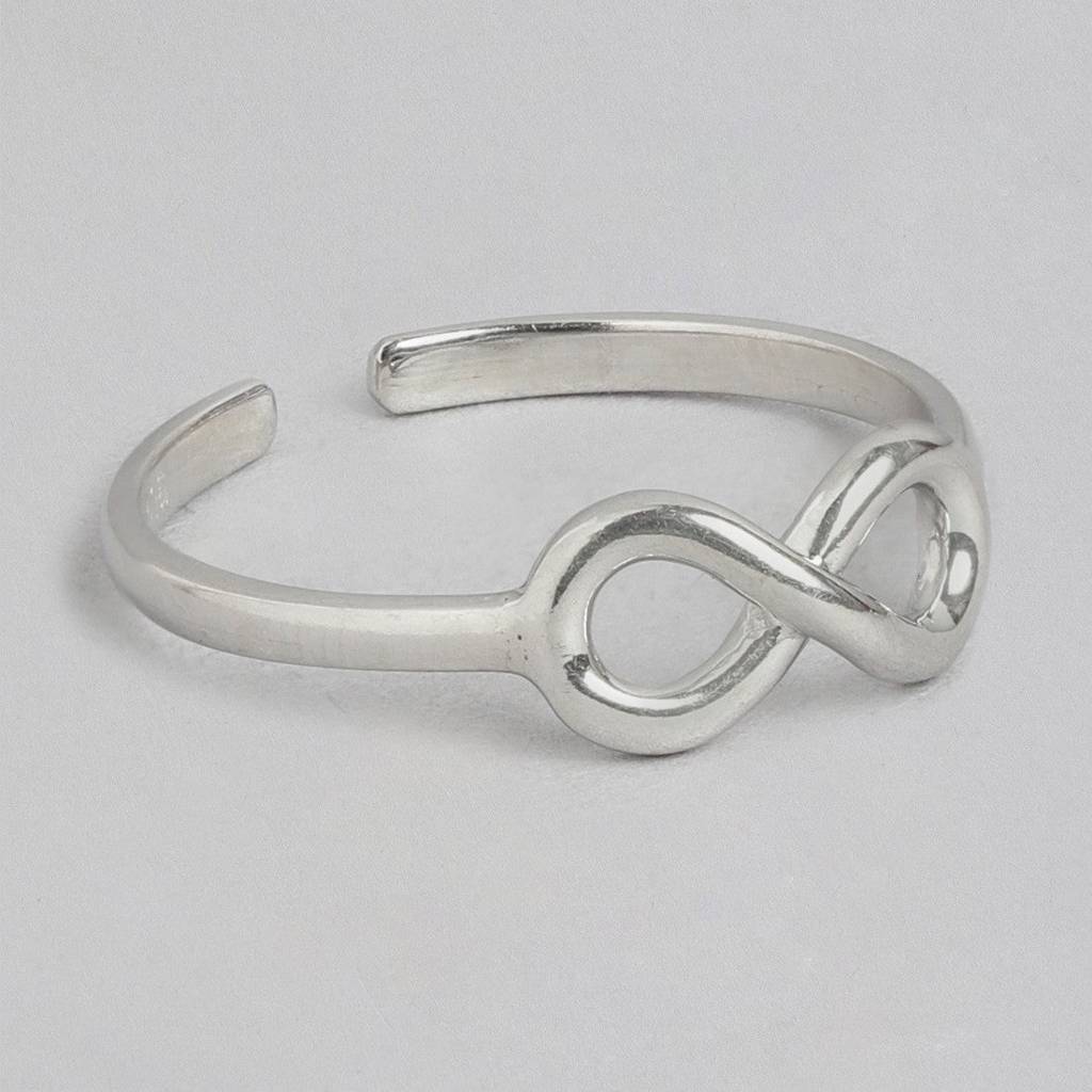 Infinity Rhodium Plated 925 Sterling Silver Ring (Adjustable) : RNG-40135