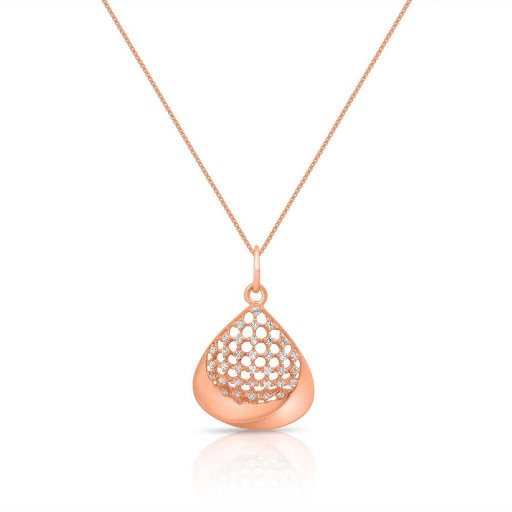 Chic Ensemble Rose Gold Plated 925 Sterling Silver Jewelry Set : JS-70199-C-RG