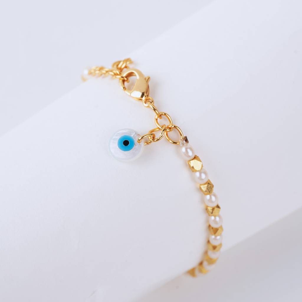 Evil Eye Pearl Bracelet : BRC-EVIL-EYE
