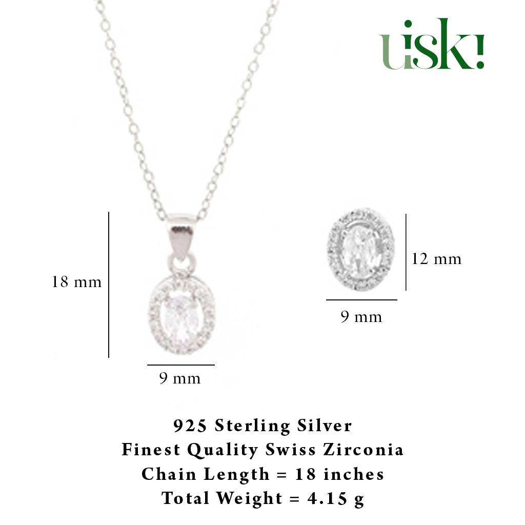 Iski Uski 925 Sterling Silver Vina Pendant Set
