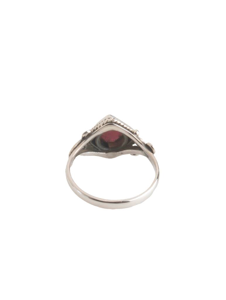 925 Sterling Silver Garnet Ring For Women Handmade Gemstone Ring Adjustable Statement Jewelry Birthday Gift : FU-1064